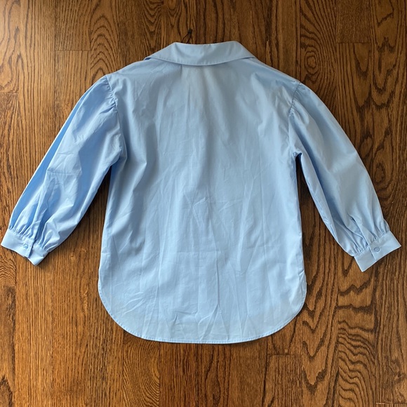 Zara - Blue Poplin Shirt with Gem Detail - Tag says size 10; fits like a 6! - Picture 4 of 5